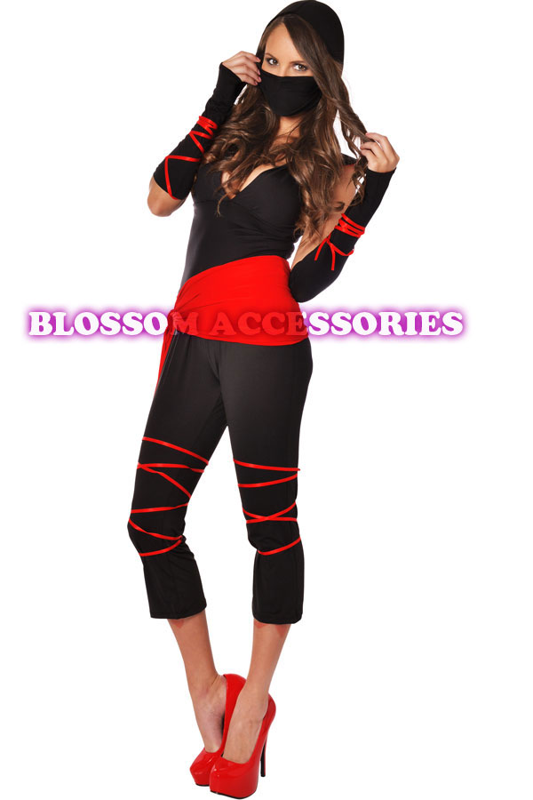 I50 Sexy Deadly Spirit Ninja Samurai Master Adult Halloween Fancy Dress